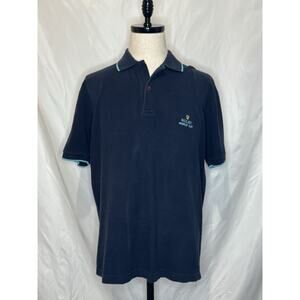 Vintage Rolex World Cup Polo Shirt Mens Large Navy Blue Golf Italy Exclusive